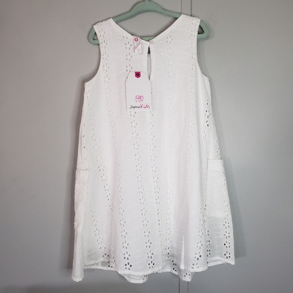 NWT Japna Kids White Eyelet Sleeveless Summer Dress - Picture 4 of 8